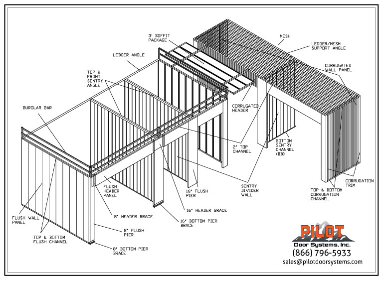 Pilot Door Systems Full Wall System Diagram