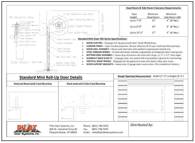 Pilot Door Systems Full Wall System Diagram